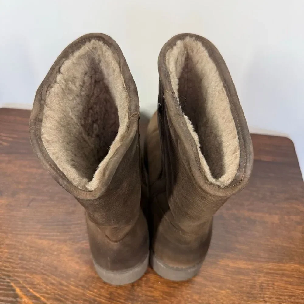 Abeo Women’s Burlington brown leather shearling lined boot size 10